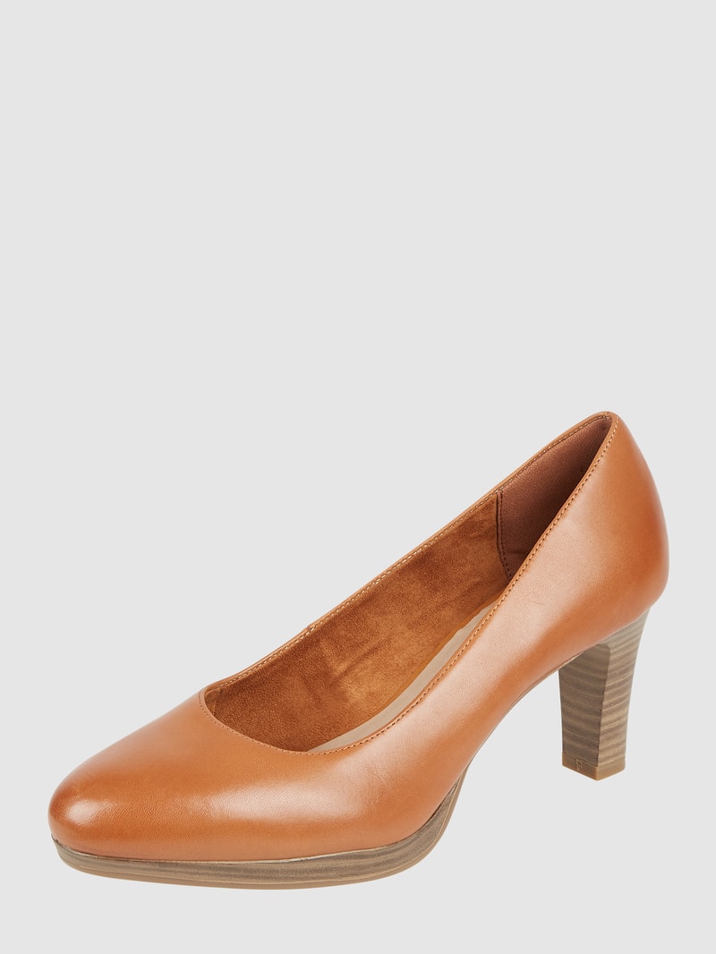 Pumps mit hohem Absatz in cognac