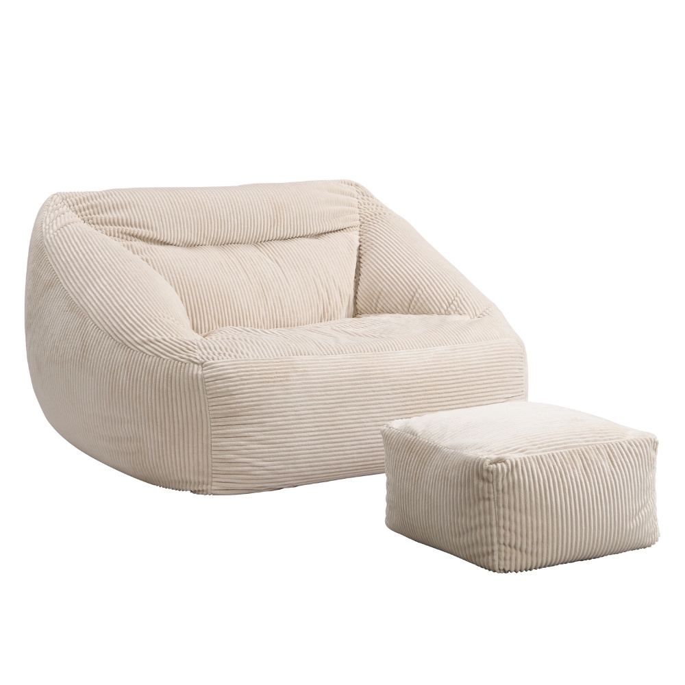 Home Deluxe Sitzsack mit Hocker COZY – Beige