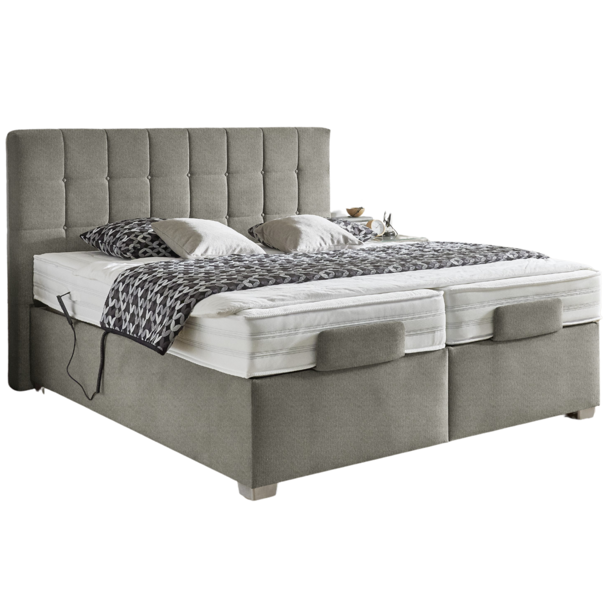 Oschmann Boxspringbett Ohio mit Motor Stone 180 x 200 cm