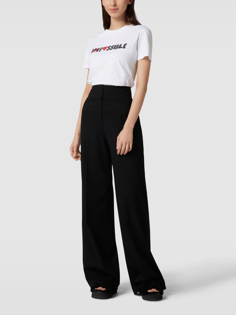 T-Shirt mit Statement-Print in weiß