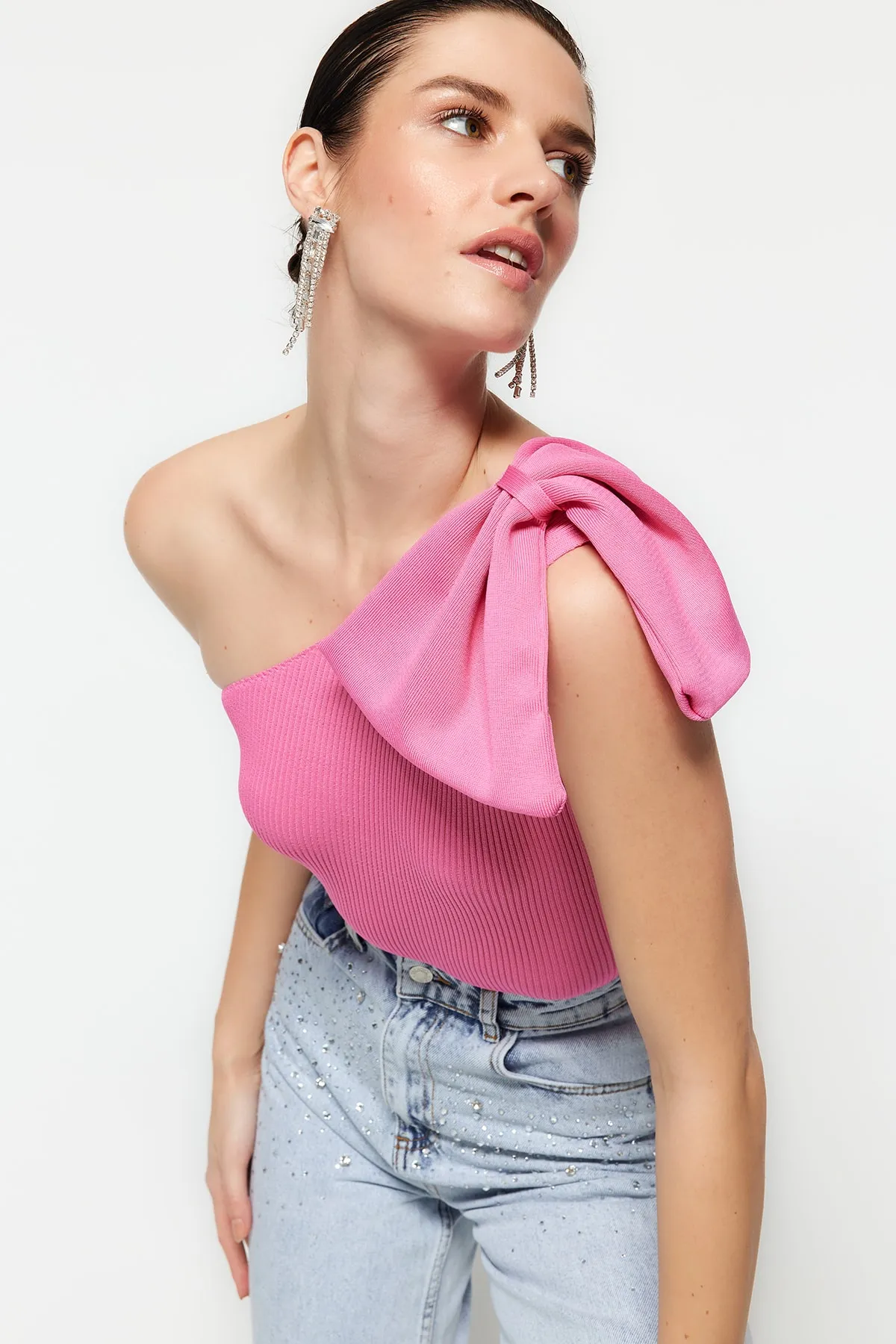 Trendyol Collection  Rosa Strickbluse TPRSS22BZ0166