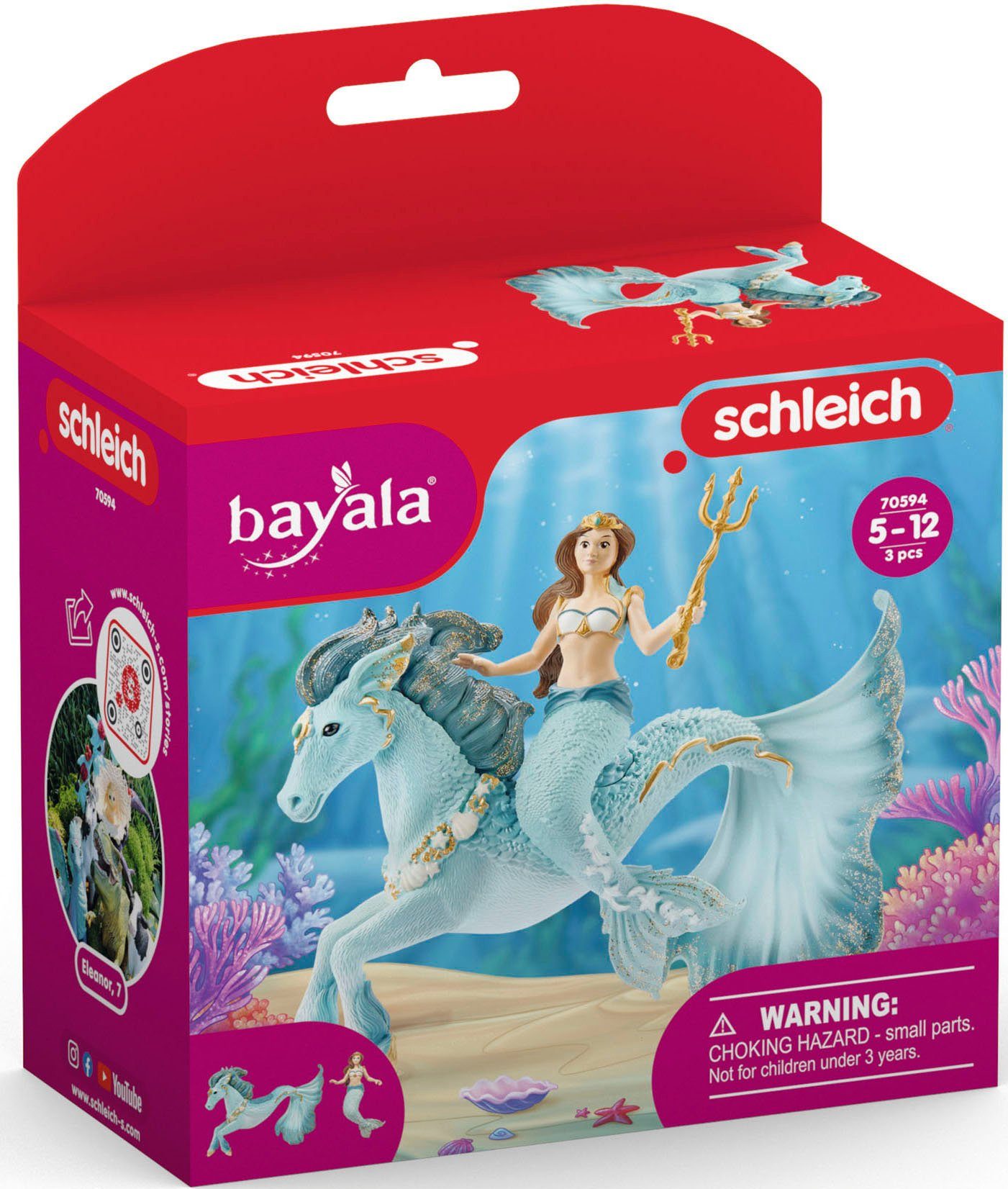 Schleich® Spielfigur BAYALA®, Meerjungfrau-Eyela auf Unterwasserpferd (70594)