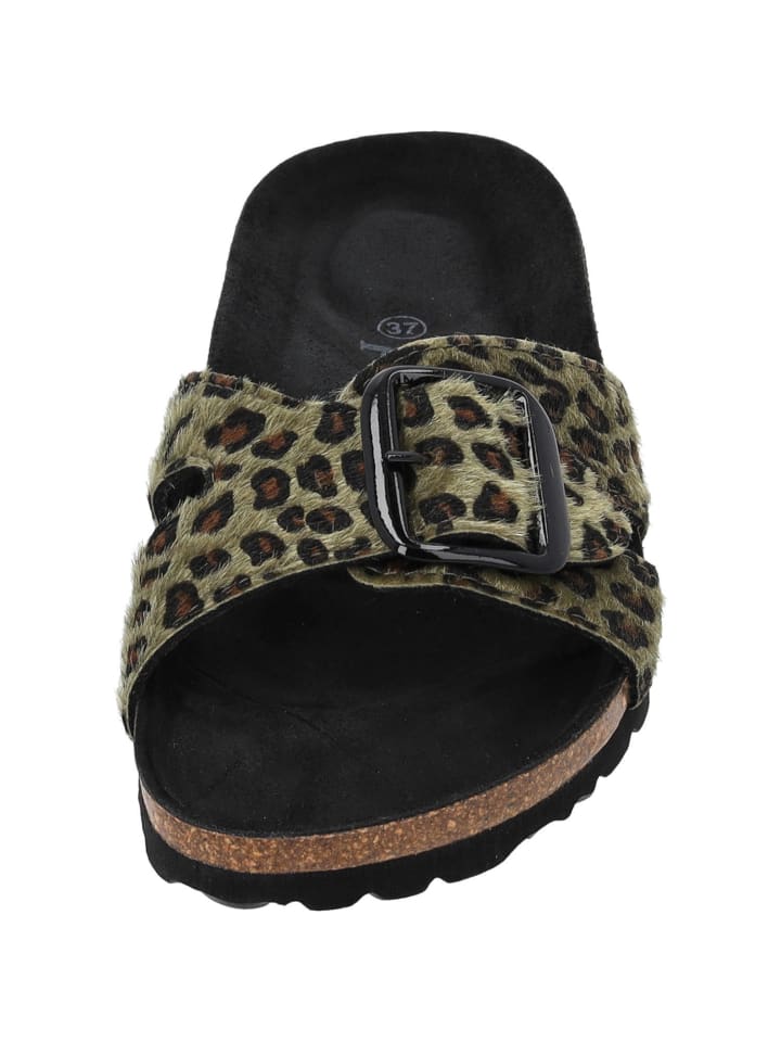 palado Pantoletten in Leo Kaki Grün günstig kaufen