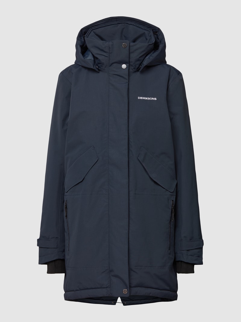 Steppjacke mit abnehmbarer Kapuze in dunkelblau