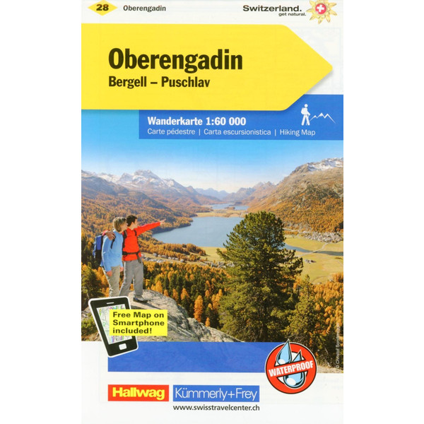 KuF Schweiz Wanderkarte 28 Oberengadin Bergell, Puschlav 1 : 60 000 - Wanderkarte