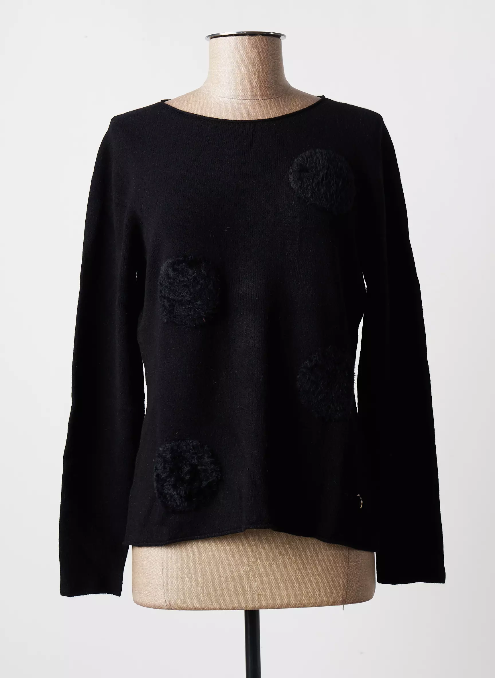 Blanc Boheme Pulls Femme couleur noir