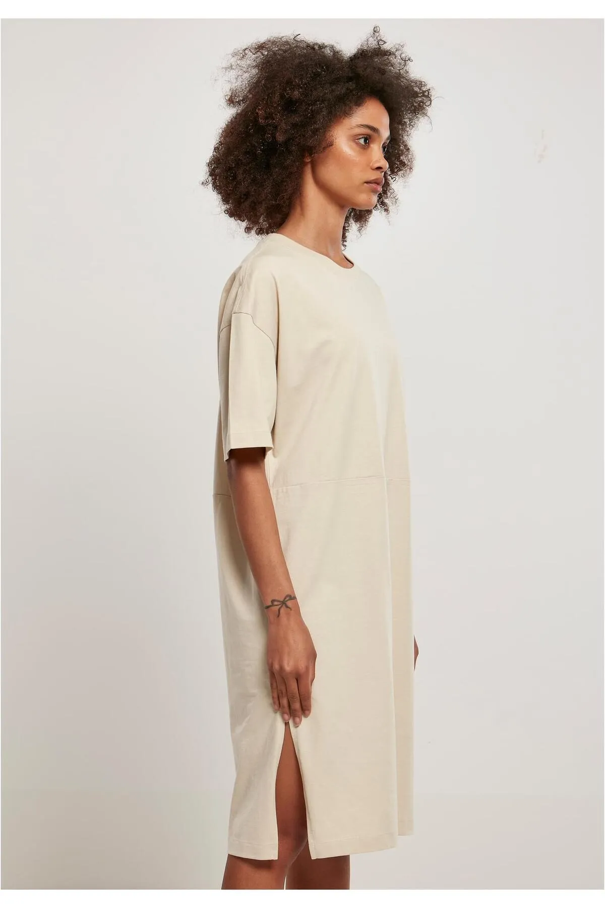 Urban Classics  Damen Damen Bio-Overall-T-Shirt-Kleid mit Schlitz