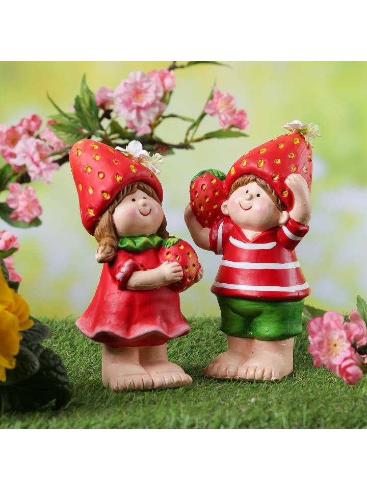 MARELIDA Dekofigur Erdbeerjunge Fritz Gartendeko H: 18,5cm in rot günstig kaufen onesize