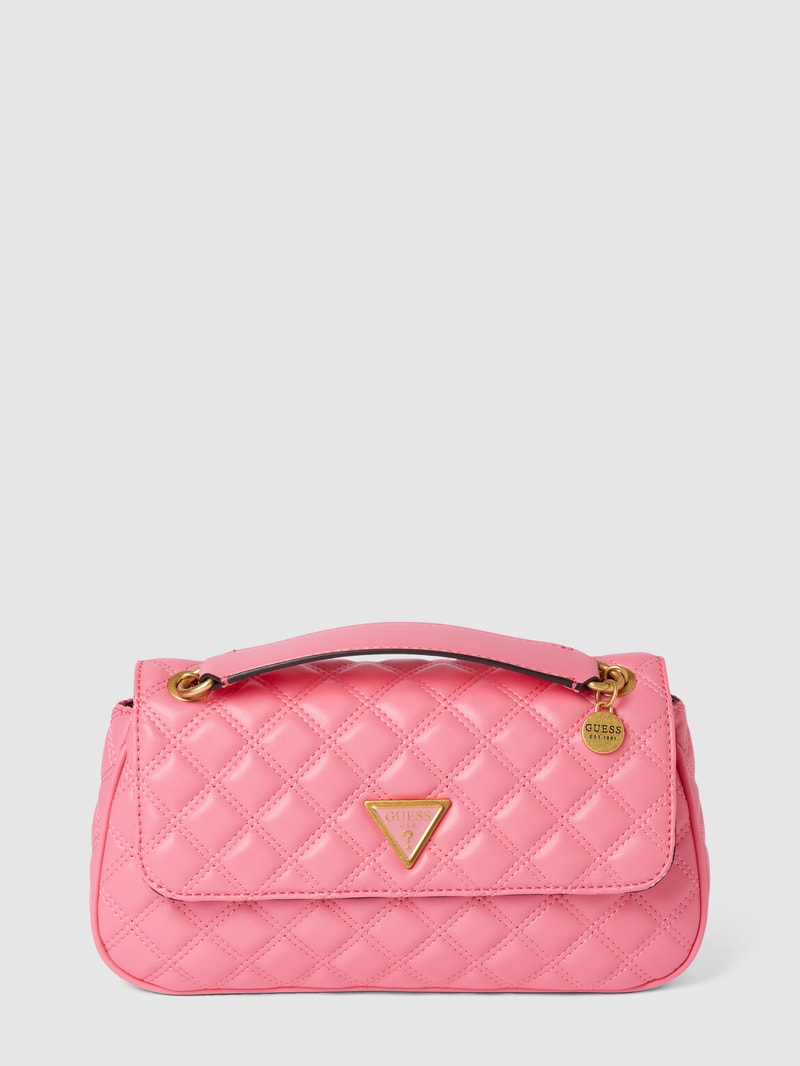 Umhängetasche mit Steppnähten Modell 'GIULLY' in pink