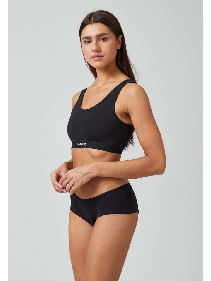 SNOCKS Hipster aus Bio-Baumwolle 3 Stück in Schwarz günstig kaufen
