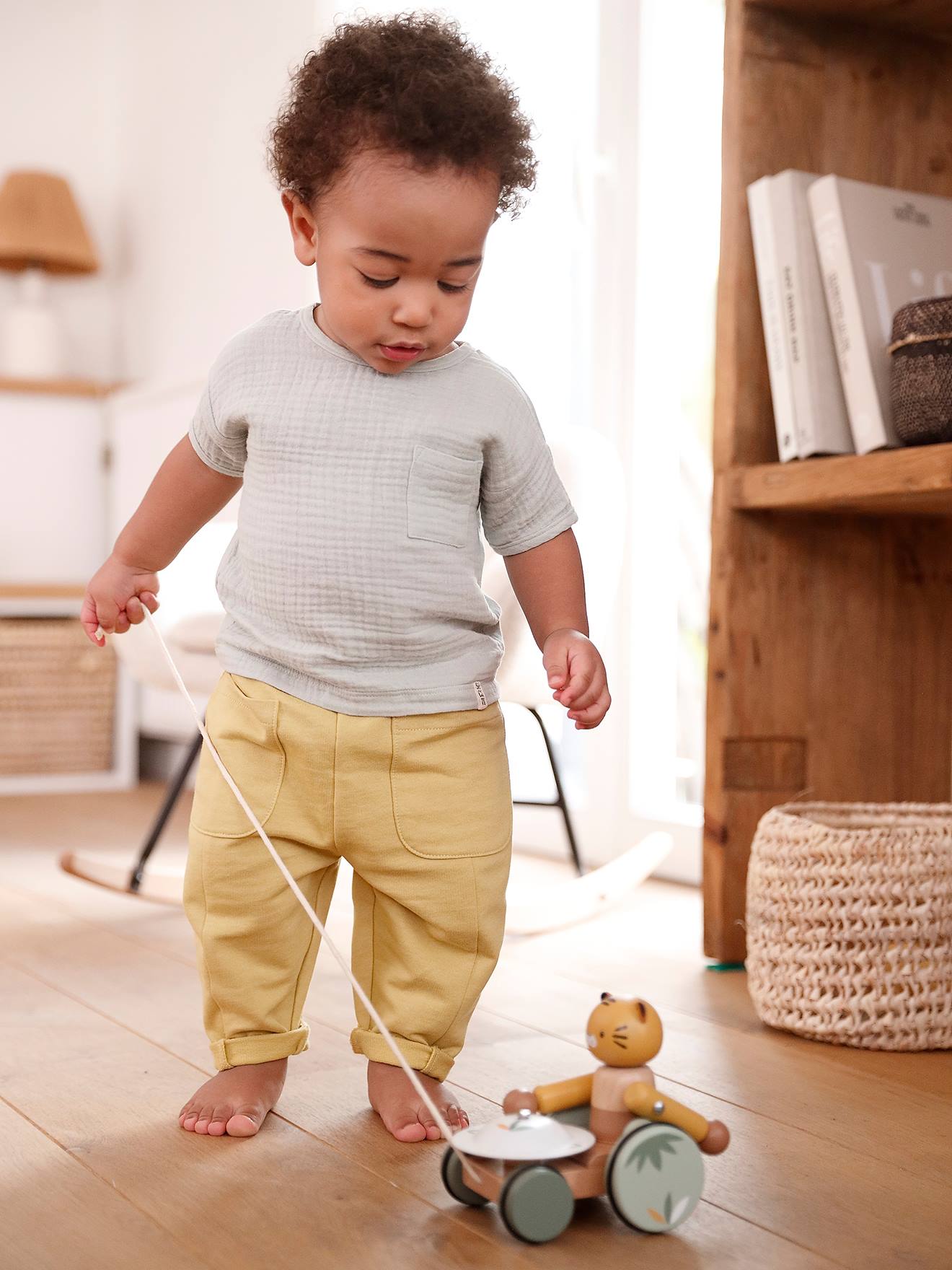 Vertbaudet Baby T-Shirt mit Materialmix - aqua