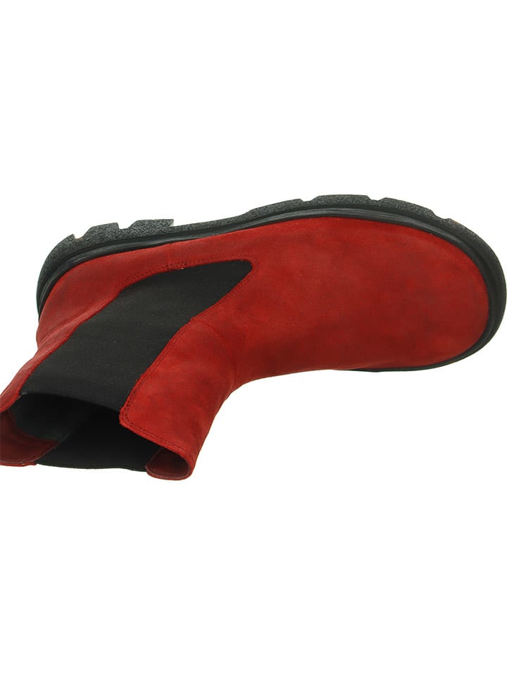 Think! Leder-Chelsea-Boots in Rot günstig kaufen