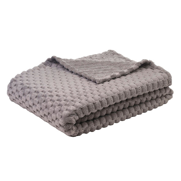 Wohndecke Jacquard 3D, silber