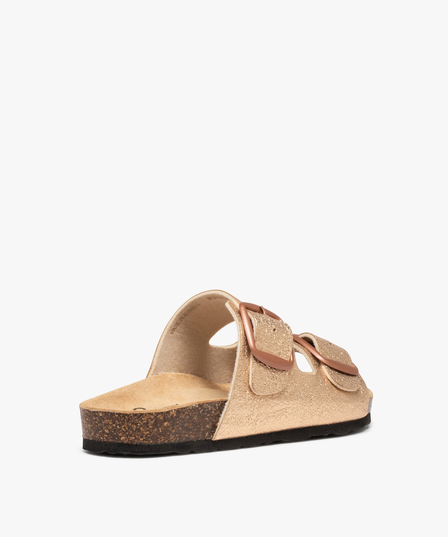 Mules femme à double bride à boucles unies rose | GEMO