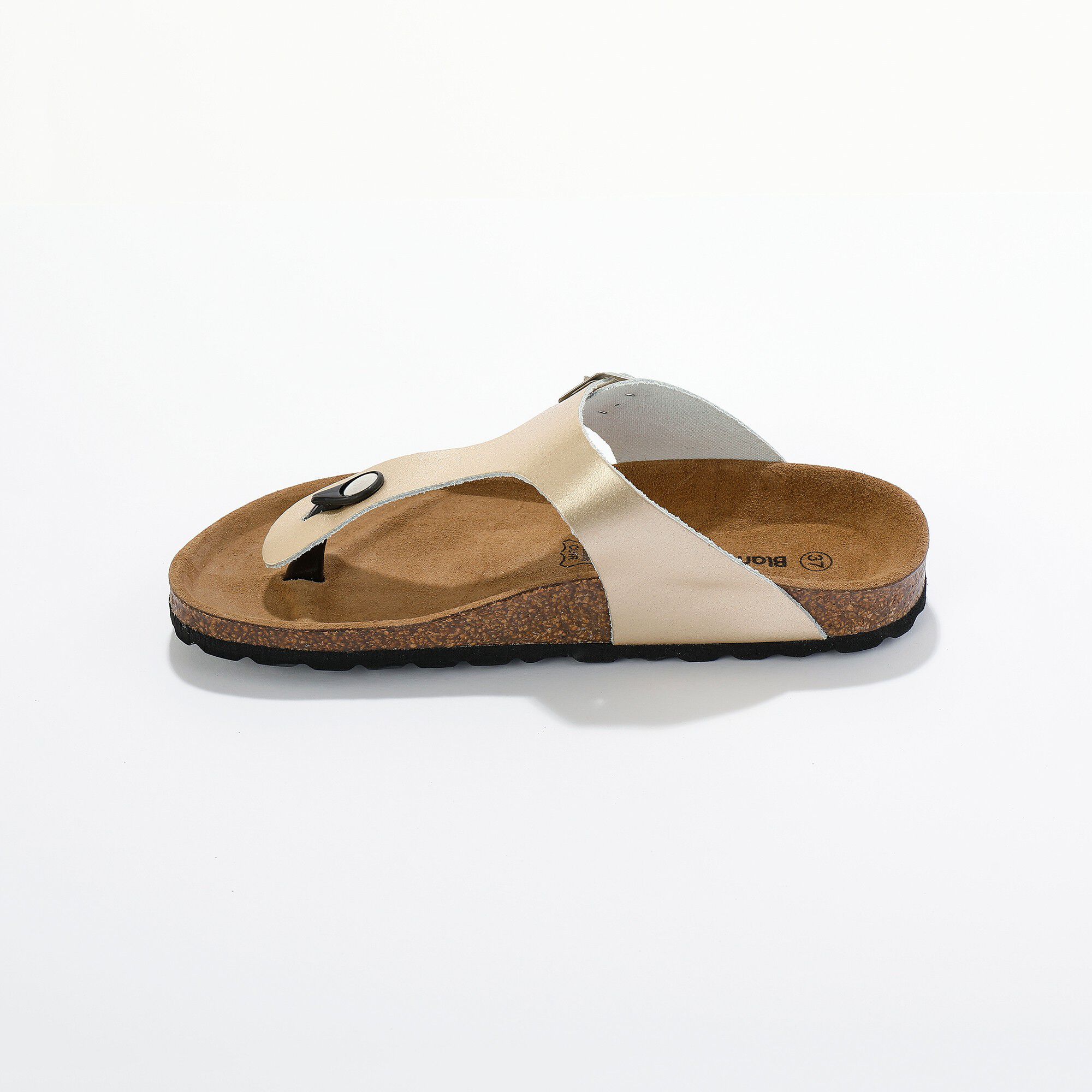 Sandales entredoigts cuir à boucle réglable