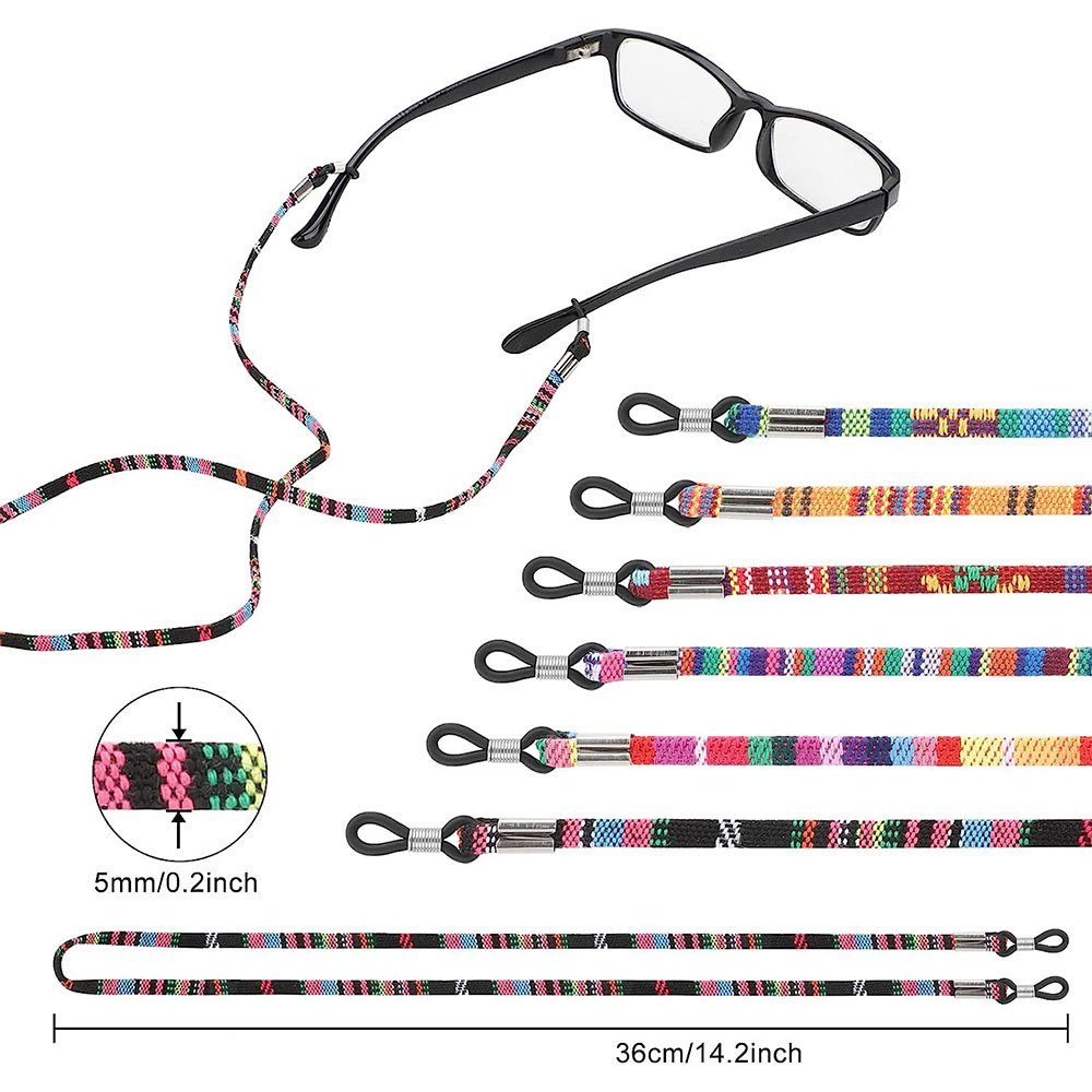 DRSEON Brillenband 6 Stück Mehrfarbig Brillenband Brillen Halter Kette, 5mm