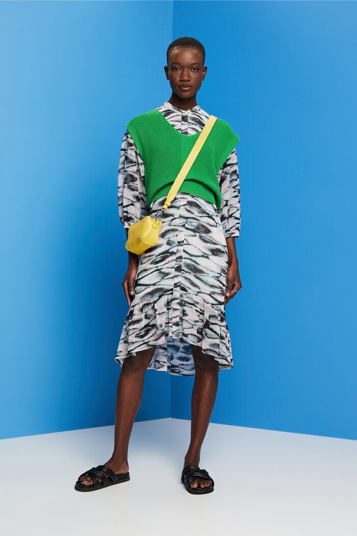 Recycelt: Midi-Kleid aus Chiffon
