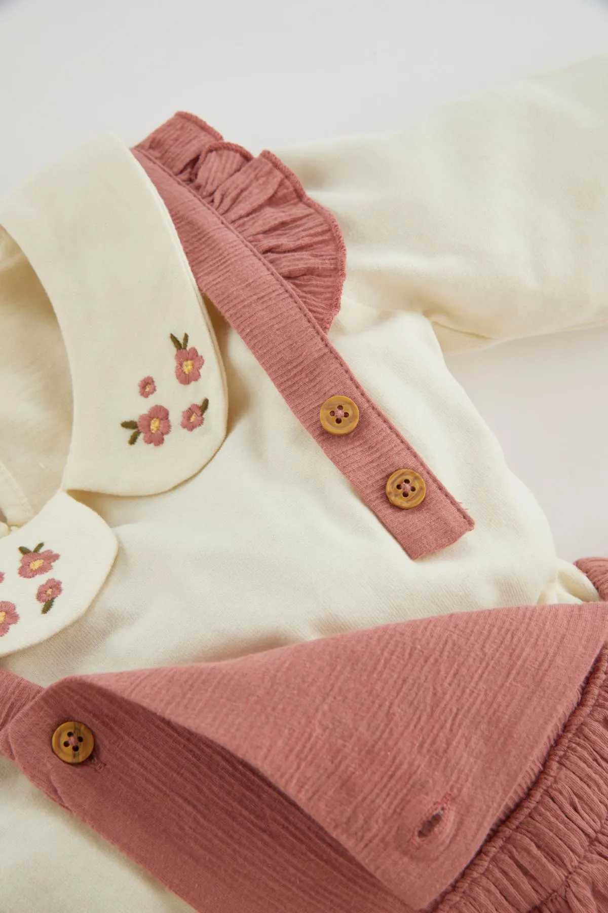 DeFacto  Langarm-T-Shirt-Salopette-Kleid für Babys im 2er-Set