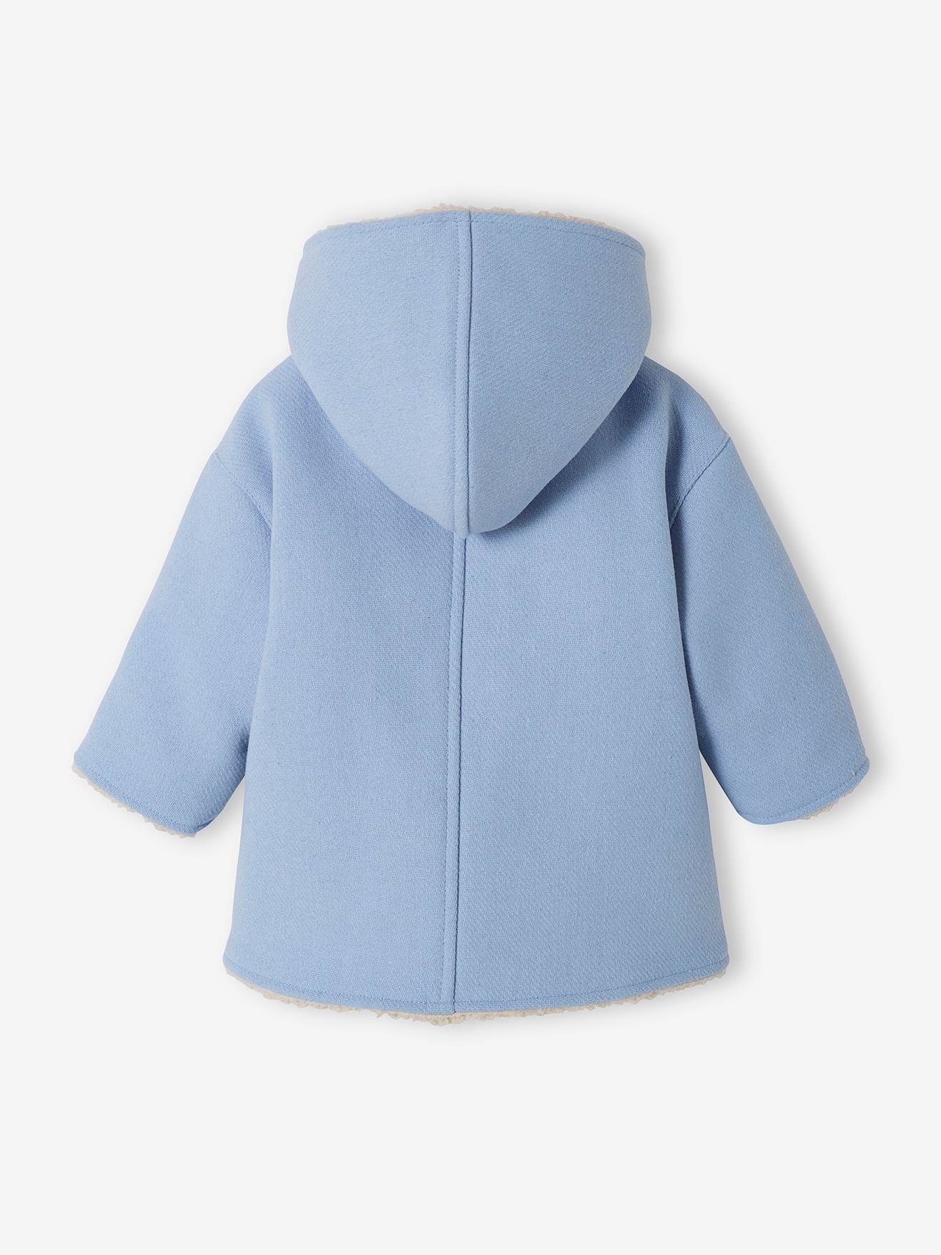 Vertbaudet Baby Wintermantel mit Webpelzfutter und Recycling-Polyester - hellblau