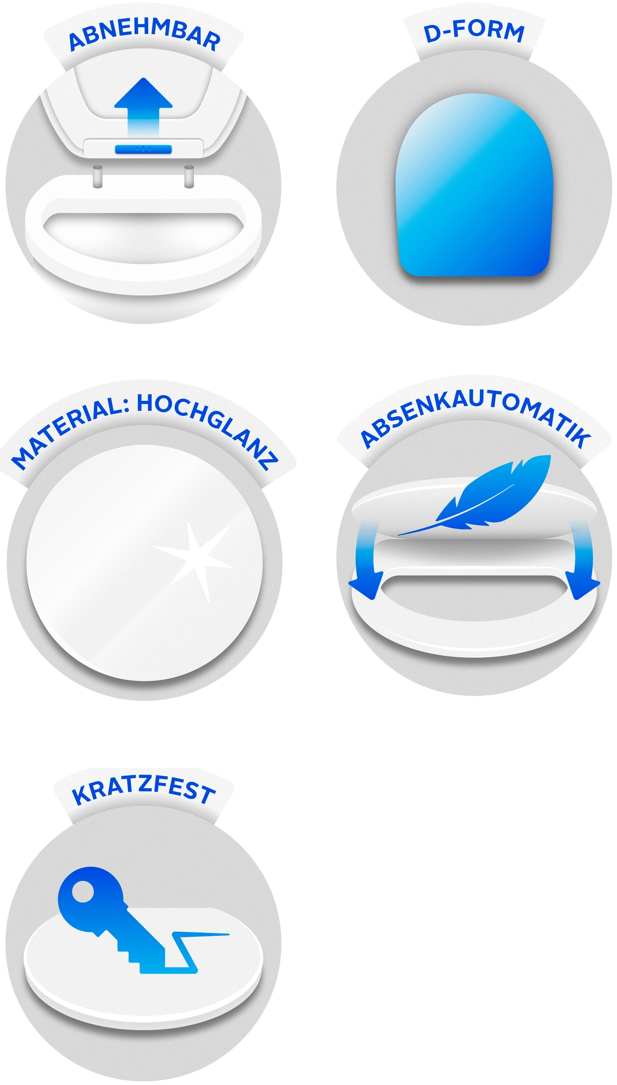 Schütte WC-Sitz WHITE, Duroplast, Absenkautomatik, Schnellverschluss, belastbar bis 150 kg