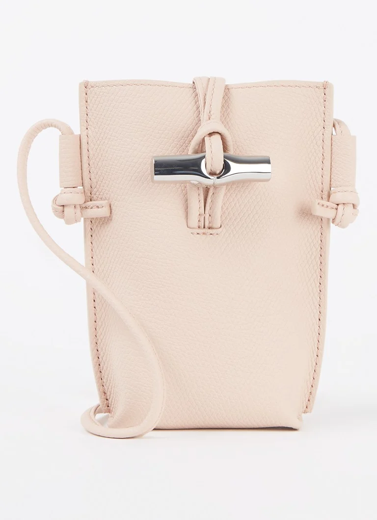 Capa de celular transversal em couro Longchamp Le Roseau