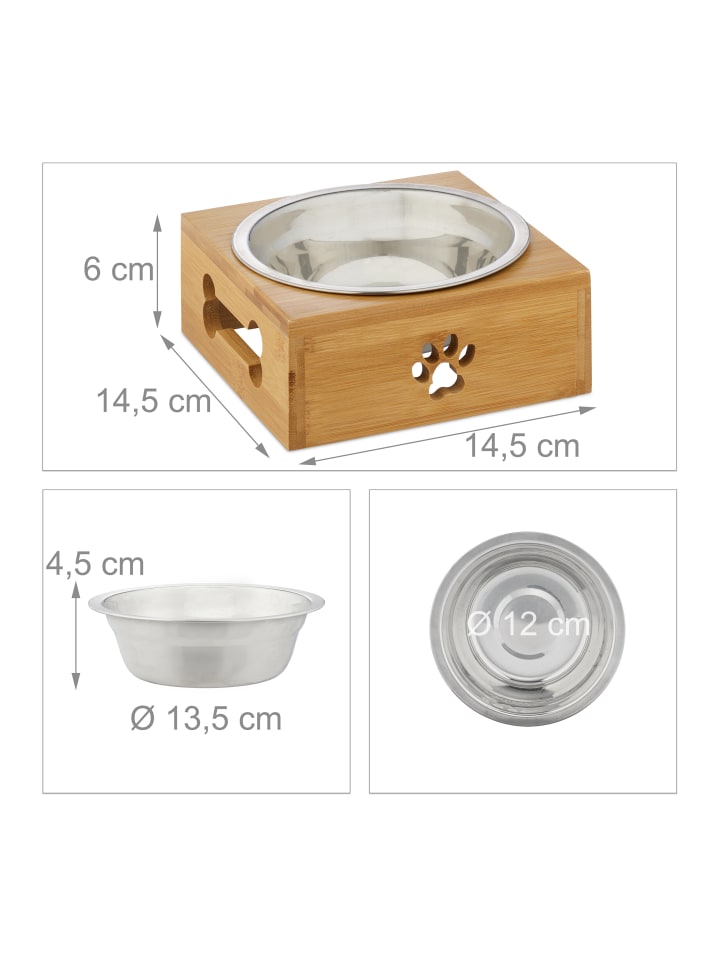 relaxdays Hundenapf in Silber/ Natur - 400 ml günstig kaufen onesize