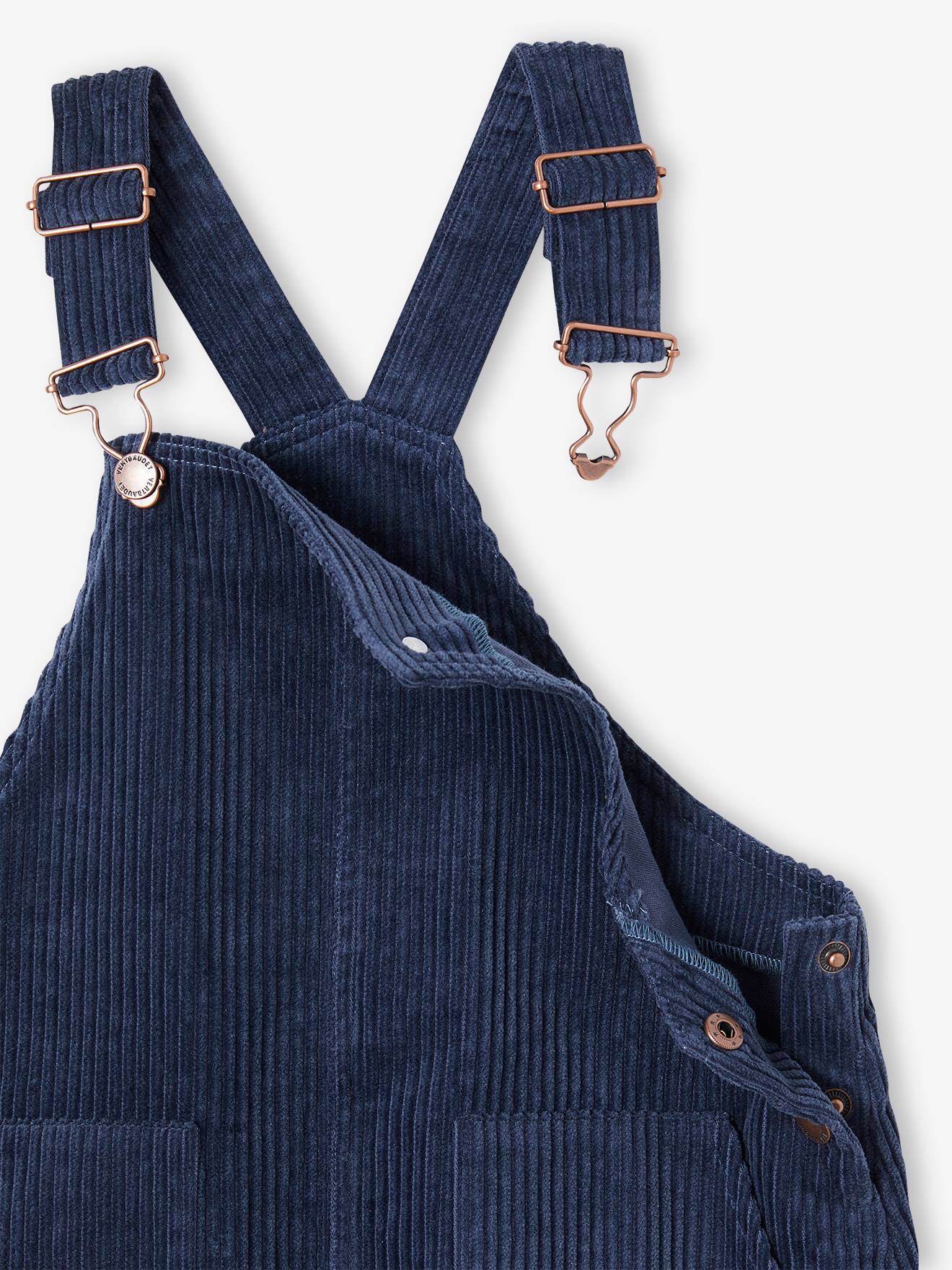 Ensemble t-shirt + robe salopette en velours fille chocolat