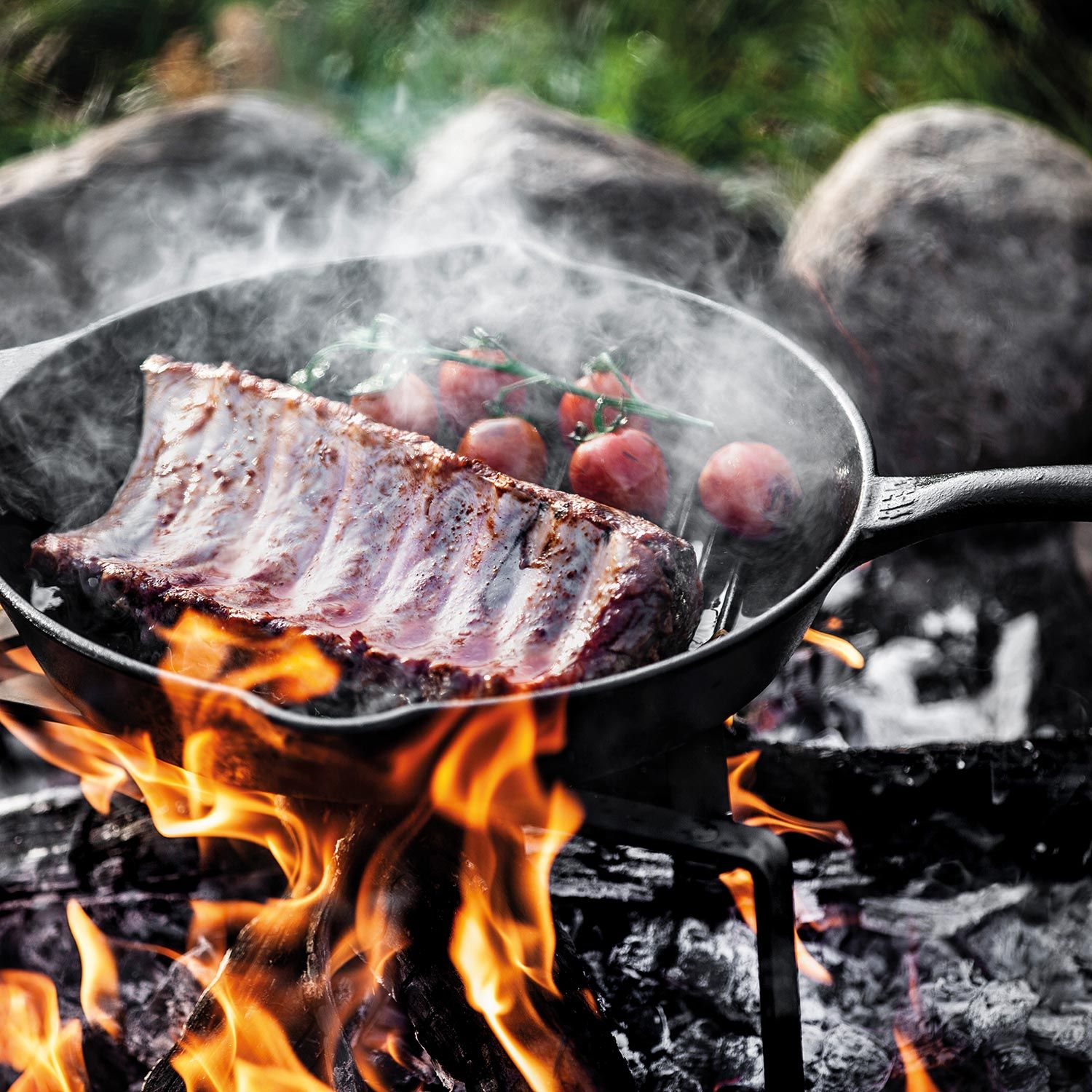Grill-Feuerpfanne mit Stiel