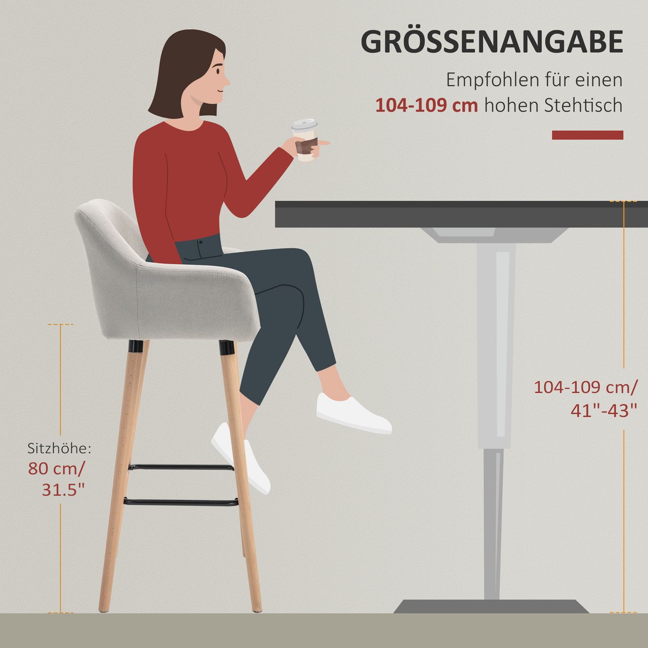 HOMCOM 2er-Set Barhocker, Barstuhl, Bistrohocker, Küchenhocker mit Sitzkissen