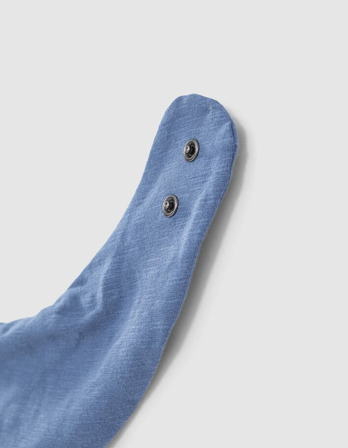 Bavoir bleu print rock coton bio bébé