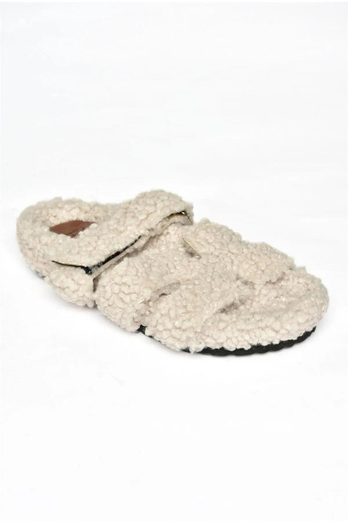 Fox Shoes  R824527104 Beige Pelz-Damenhausschuhe