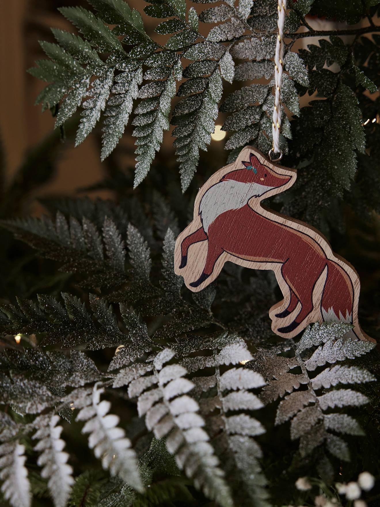 Vertbaudet 6er-Set weihnachtliche Deko-Anhänger aus Holz MAGIC FOREST - karamell
