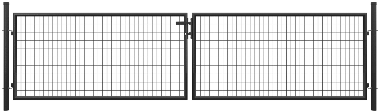 TETZNER & JENTZSCH Metall Doppeltor B4000 x H1000 mm inkl. Pfosten   Beschlägen RAL7016 anthrazit