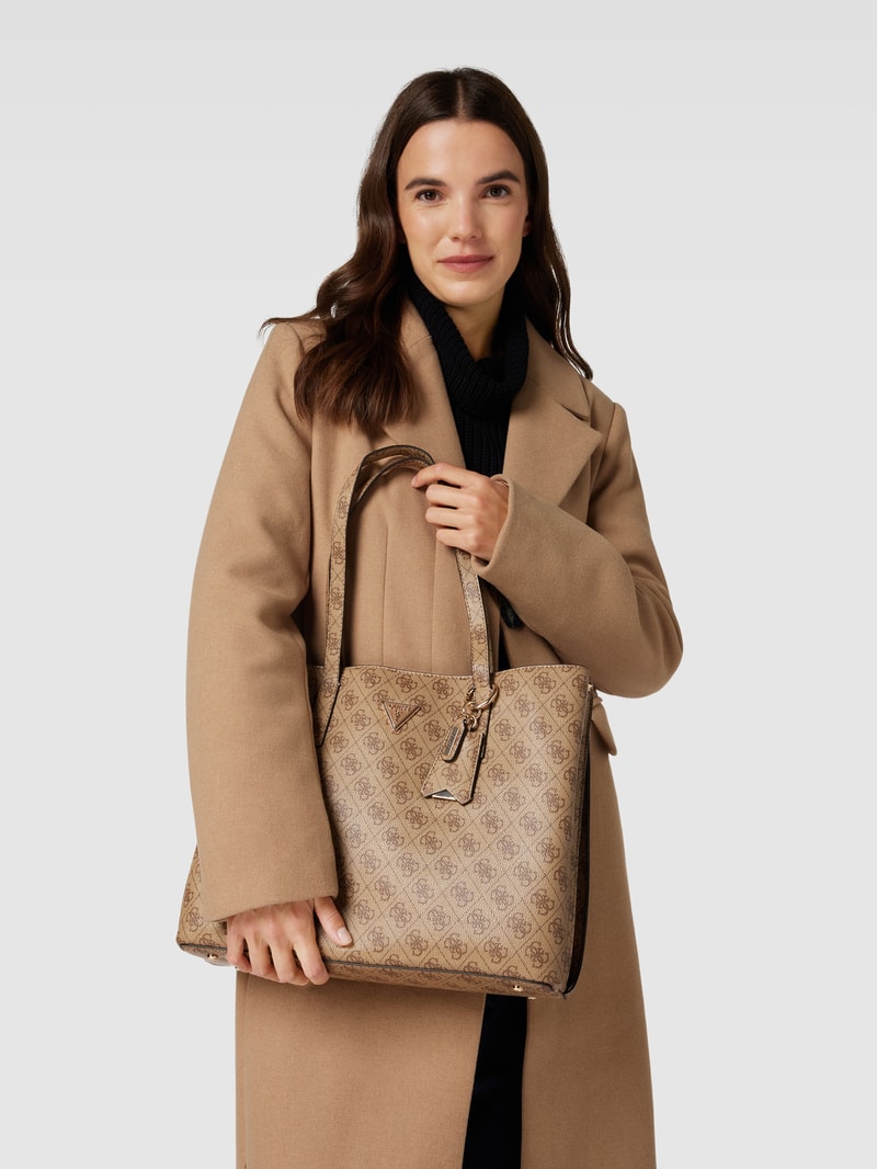 Shopper mit Label-Detail Modell 'MERIDIAN' in hellbraun