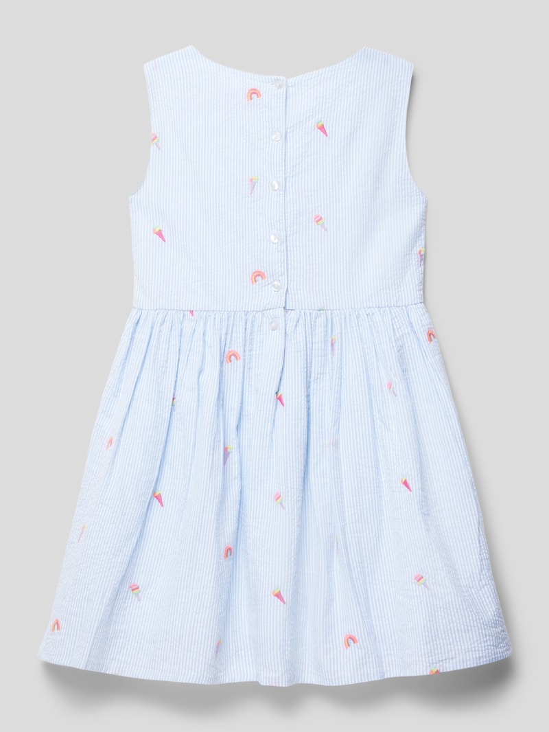 Kleid mit Motiv-Stitchings in bleu