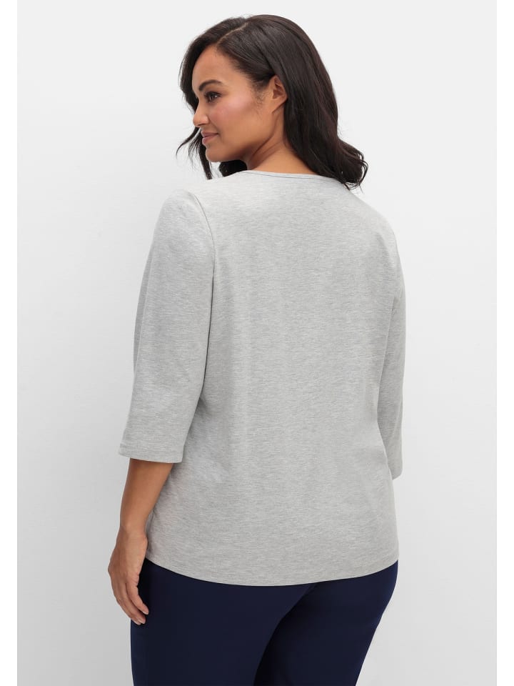 sheego 3/4-Arm-Shirt in grau günstig kaufen