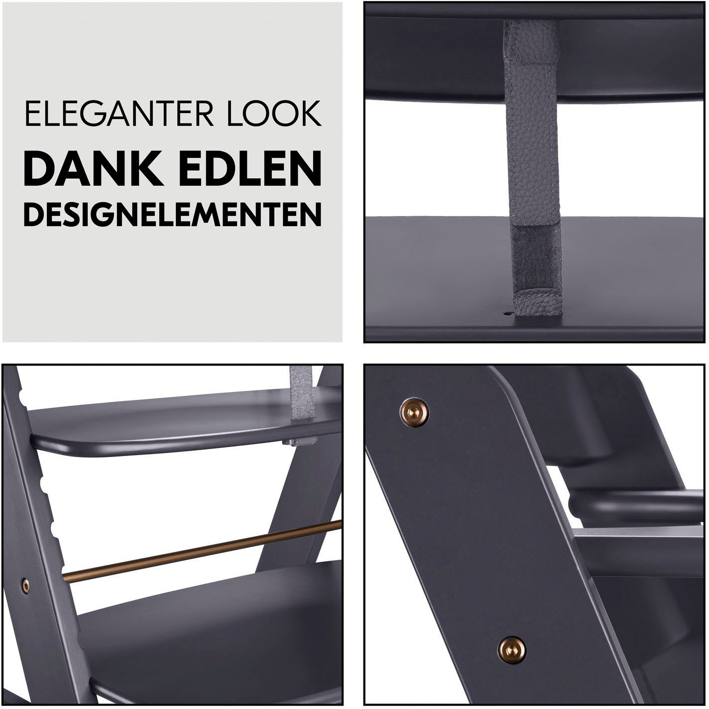 Hauck Hochstuhl Alpha+, Dark grey, FSC® - schützt Wald - weltweit