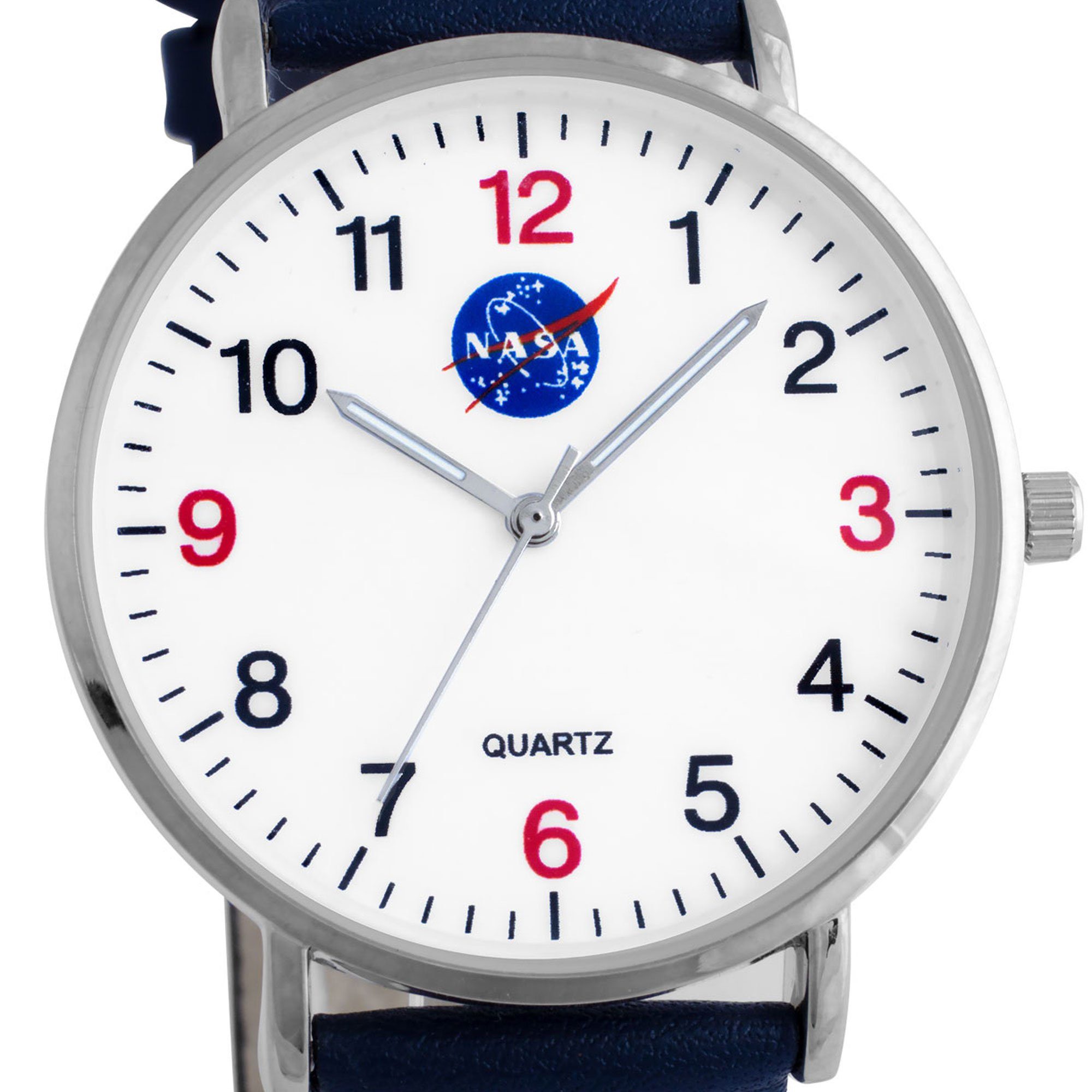 NASA Quarzuhr NASA Herrenarmbanduhr mit Lederarmband Edelstahlarmband, Astronaut