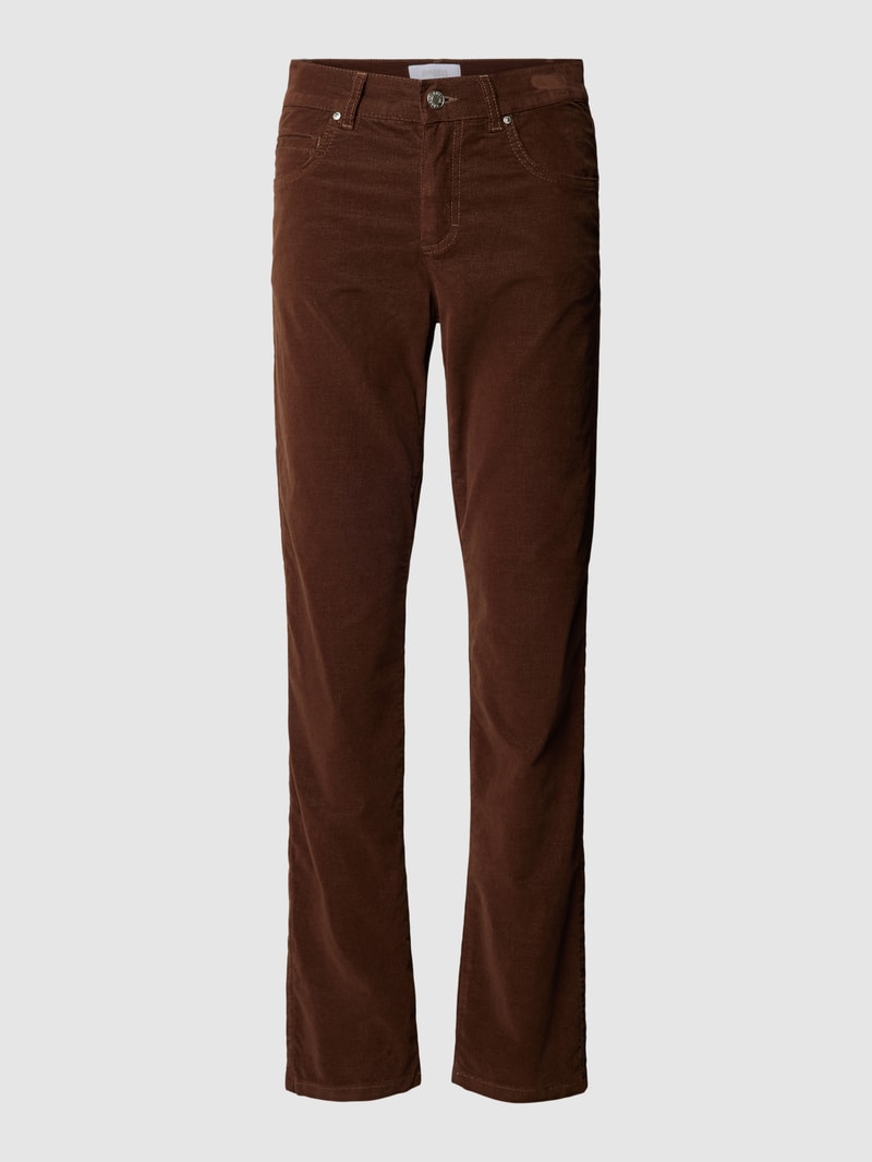 Hose im 5-Pocket-Design Modell 'CICI' in mittelbraun