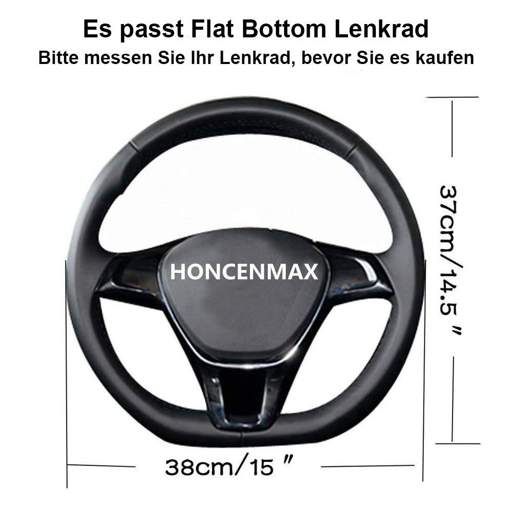 TUABUR Lenkradbezug Lenkradabdeckung D-Form, 38cm (15)