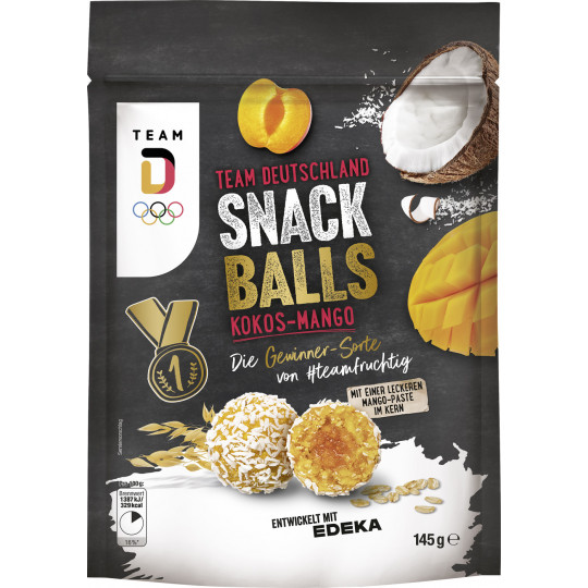 EDEKA Snack Balls mit Mango Aprikose Kokosnuss 145G