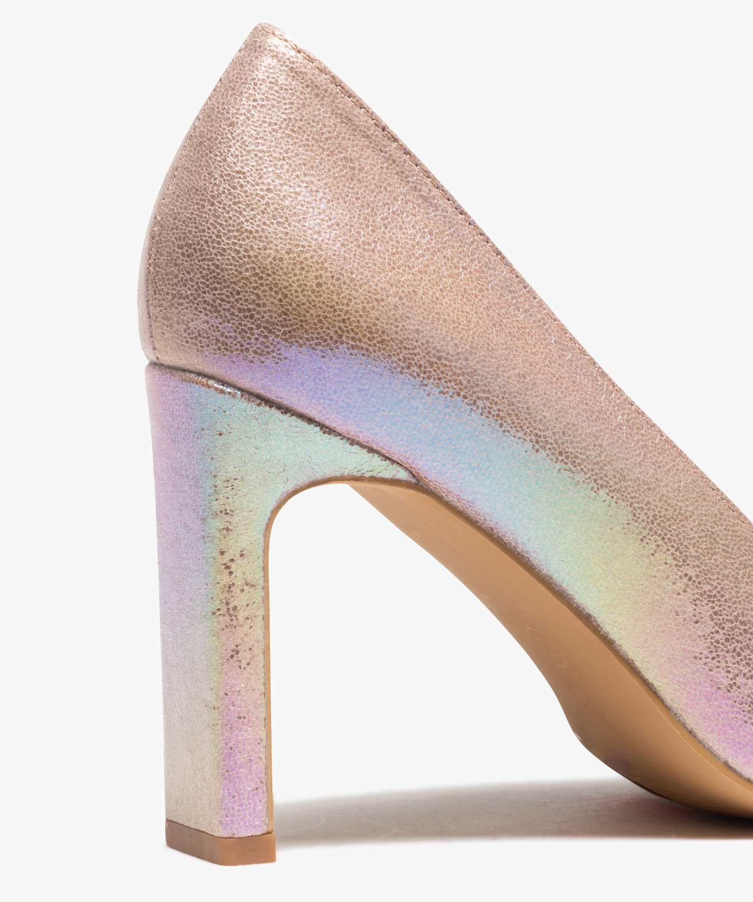Escarpins femme à talon haut dessus irisé rose | GEMO