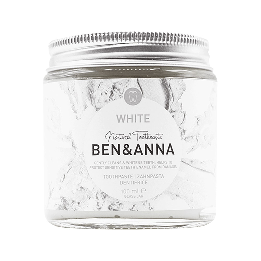 ben & anna Blancheur White - Sans Fluor Dentifrice naturel en pot