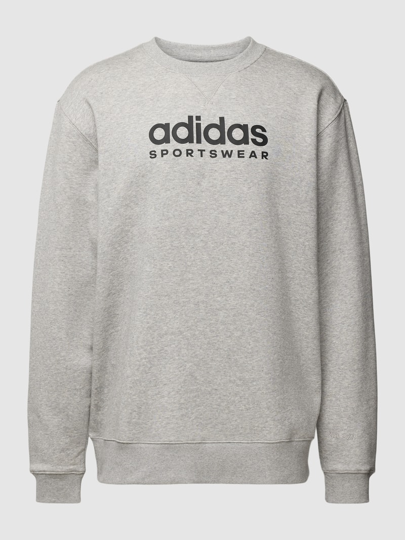 Sweatshirt mit Label-Print in mittelgrau meliert
