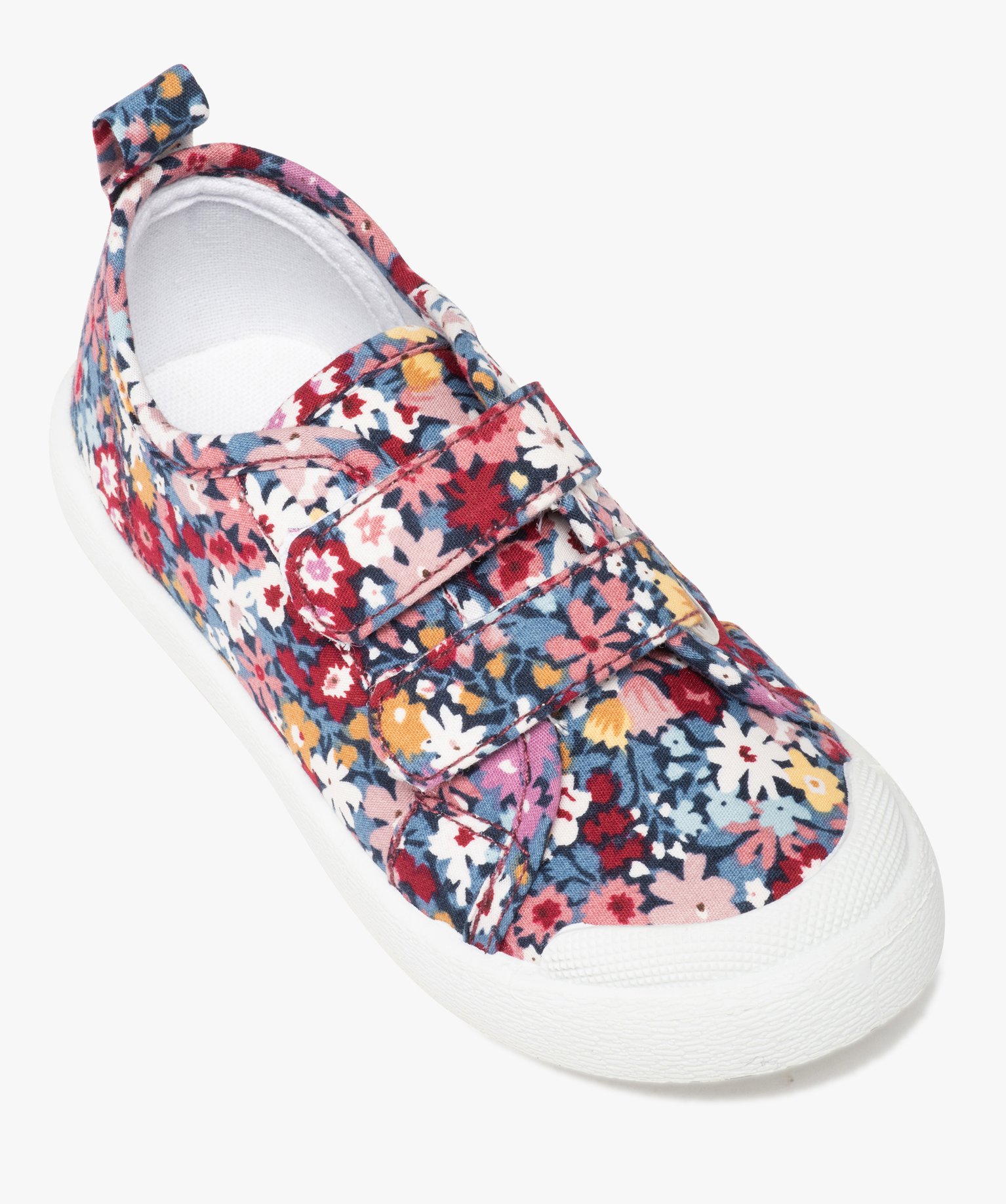 Baskets fille en toile à scratch et bout renforcé marine | GEMO