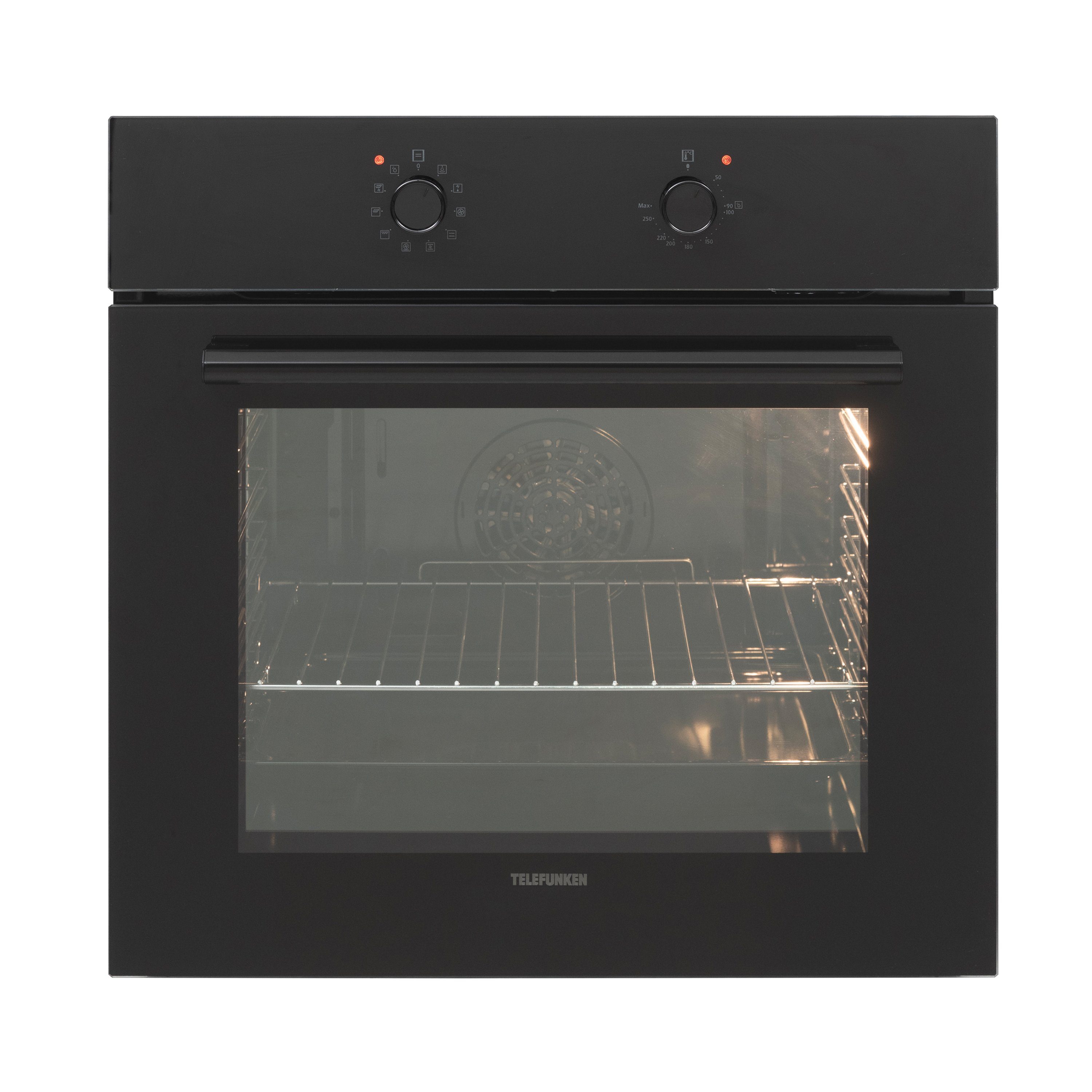 Telefunken Einbaubackofen ECB65A-B, VapClean, 65 Liter, 10 Funktionen, Autark, Dampfreinigung, 60 cm, Edelstahl