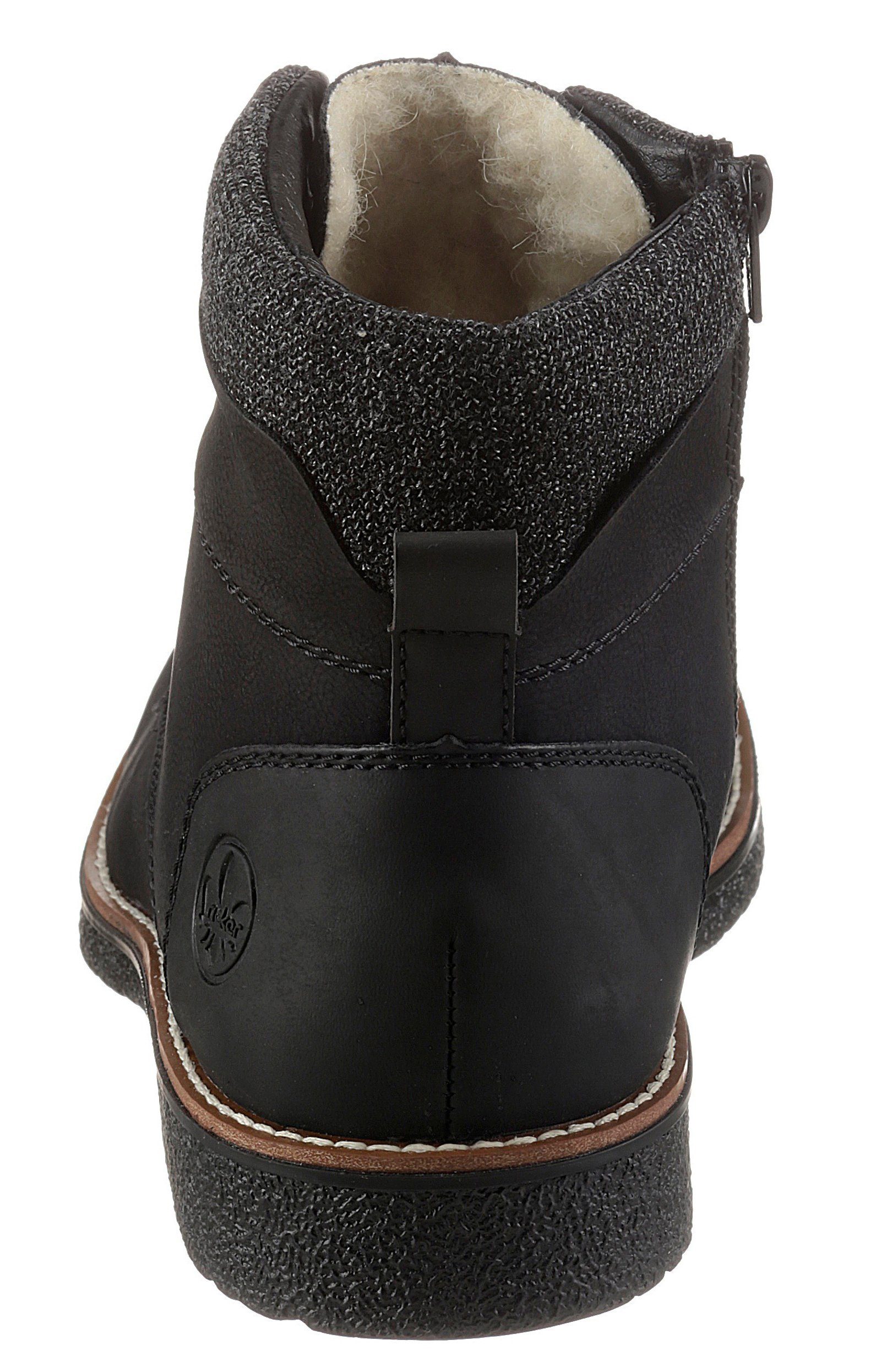 Rieker Schnürstiefelette mit wärmendem Schurwollfutter