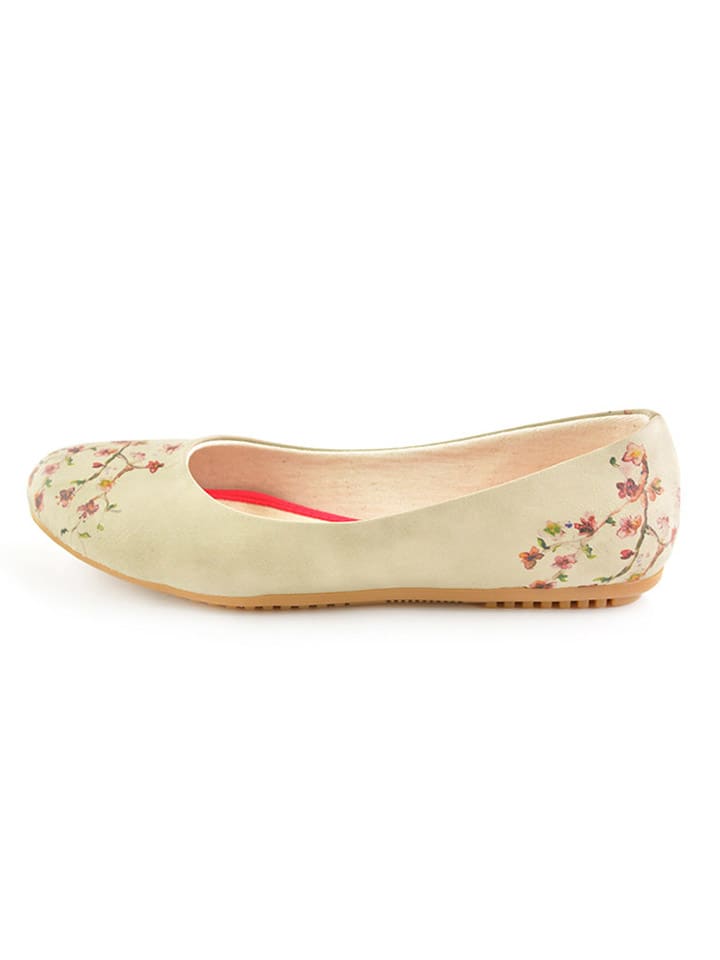 Goby Leder-Ballerinas in Beige/ Rot günstig kaufen