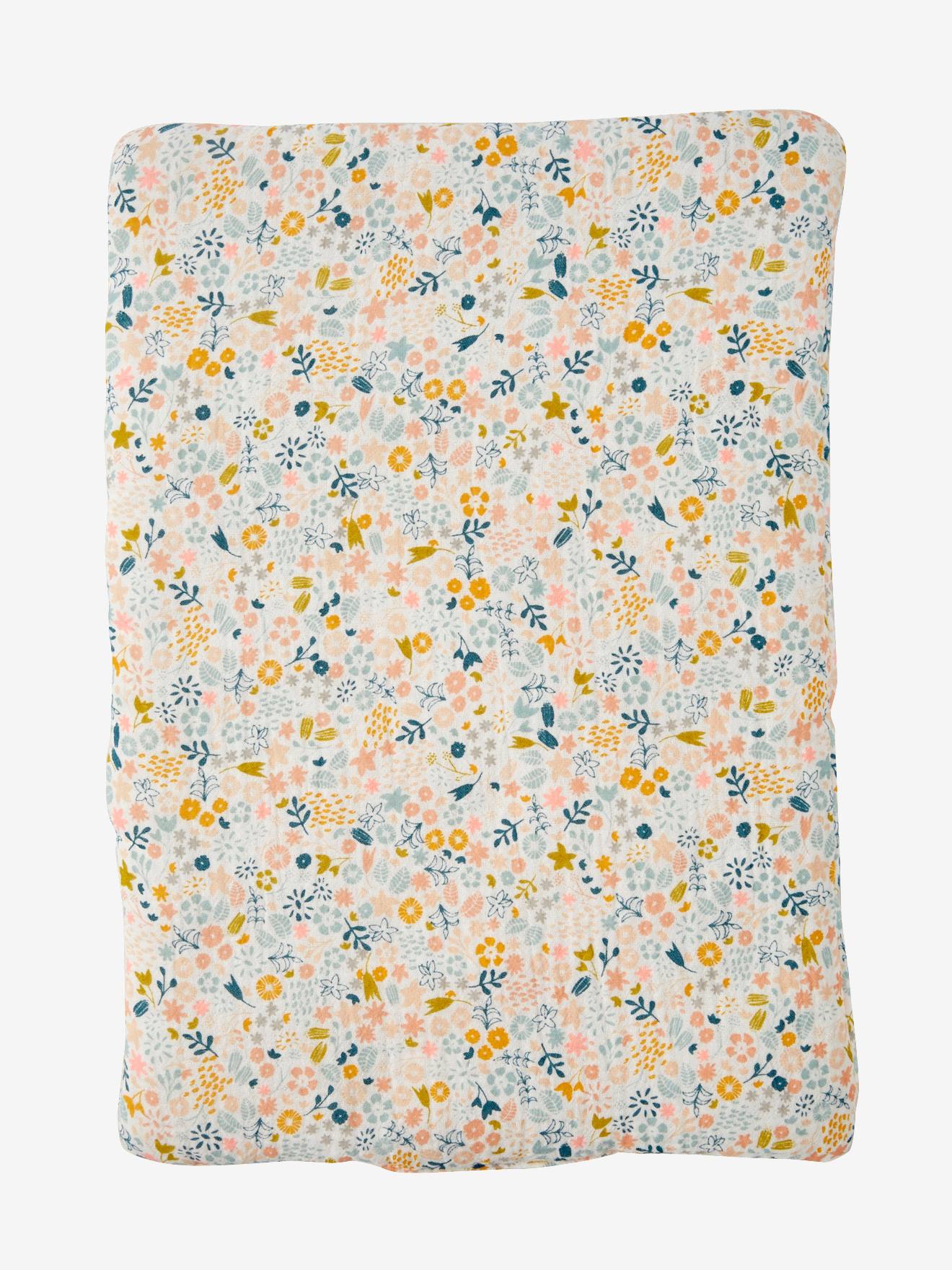 Matelas à langer pour poupon en gaze de coton rose