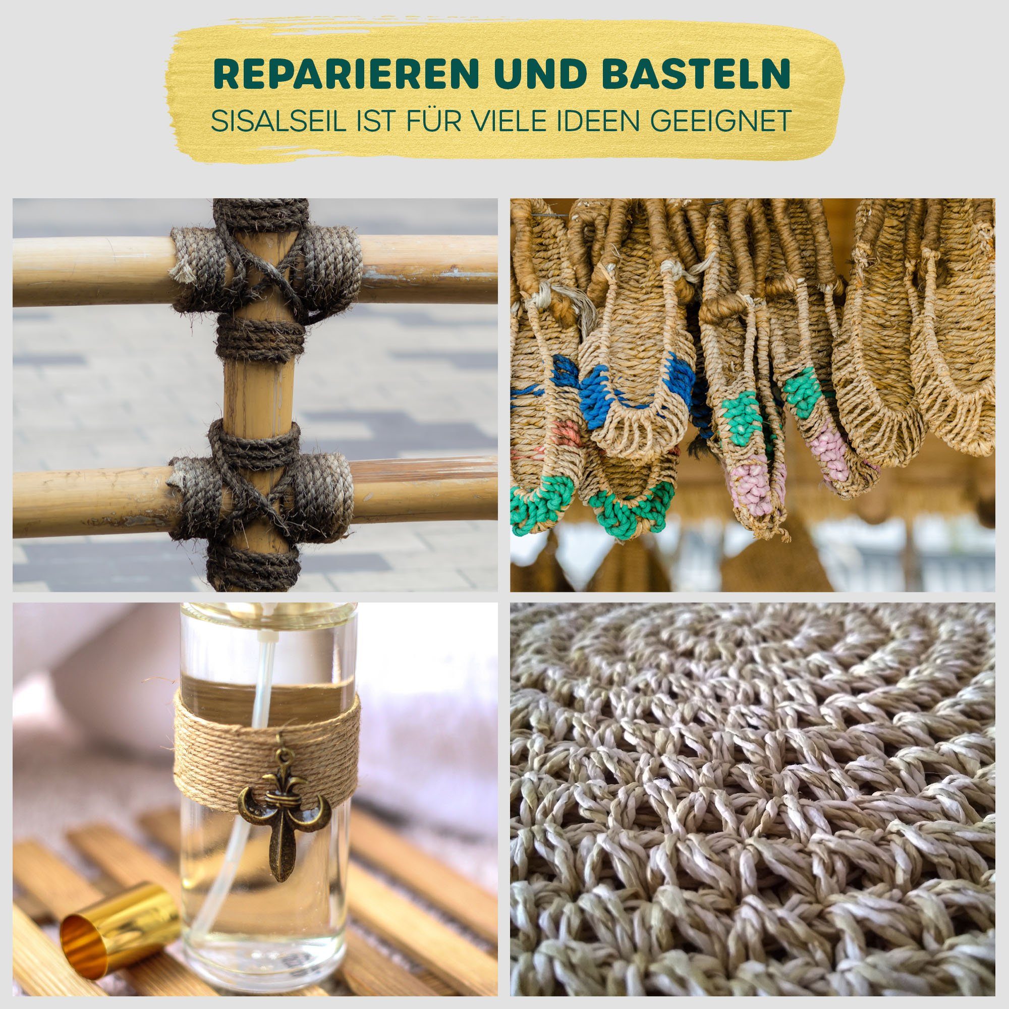 Happypet Kratzbaum Sisalseil, DIY Sisalschnur Hanfseil, Krallenpflege für Katzen, Gratis Spielmaus